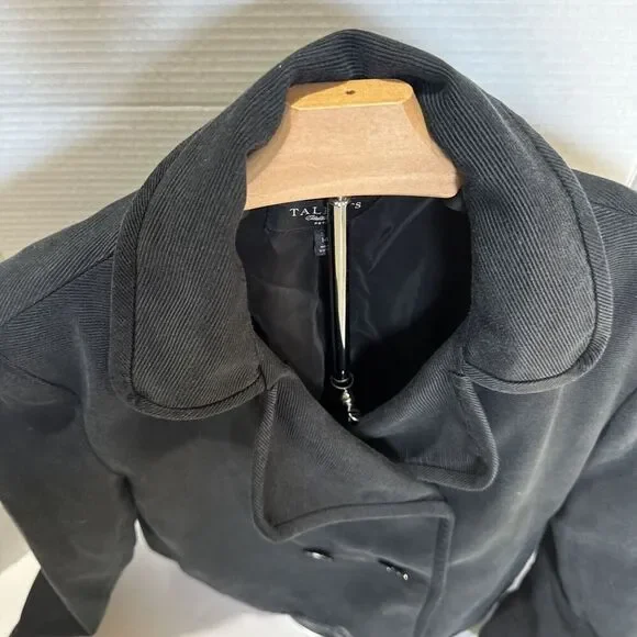 Talbots Women’s Sz 14P Black Blazer Business Causal Cotton/Silk Cropped - Picture 4 of 11
